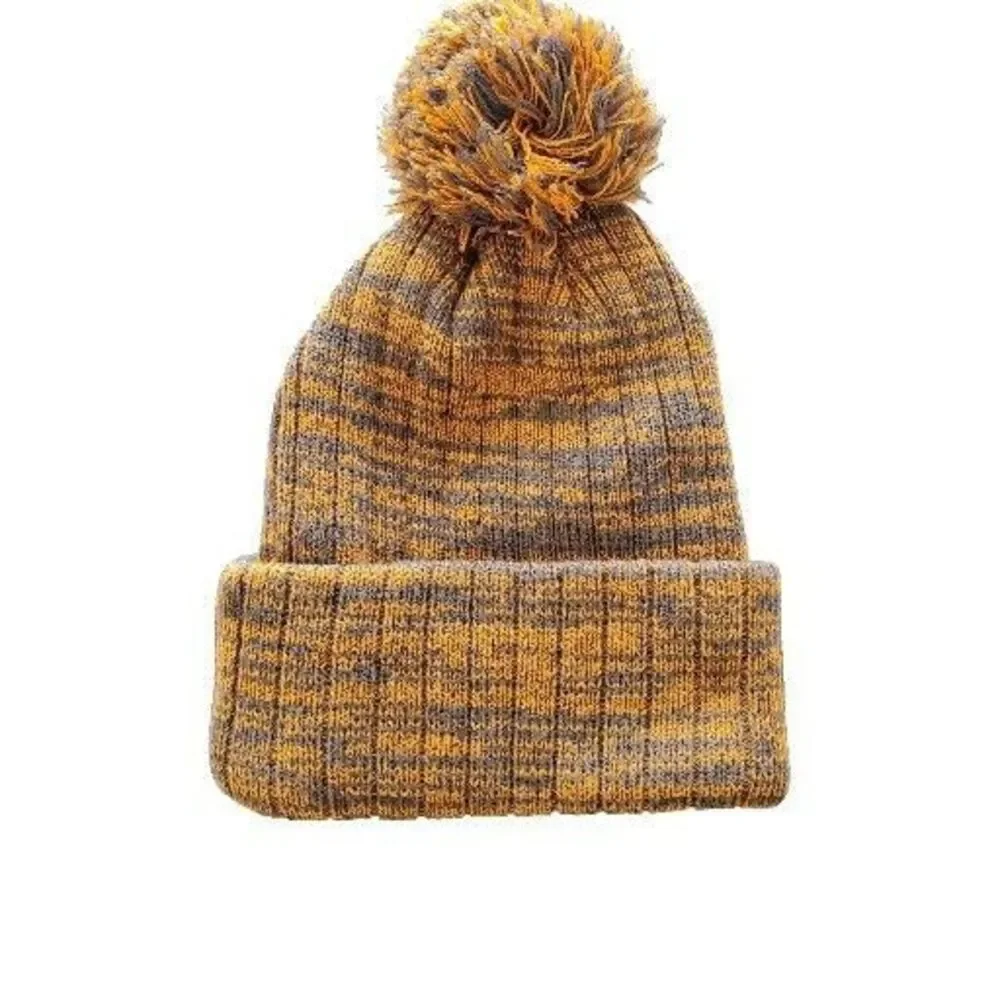 Teva Unisex Adult Knit Pom‎ Winter Hat Cap Beanie One Size Warm Orange Gray
